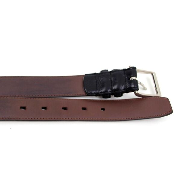 BLACK GENUINE LEATHER 1.25"Wd CASUAL DRESS MEN'S BELT Sz 44 (X48 - Picture 11 of 11